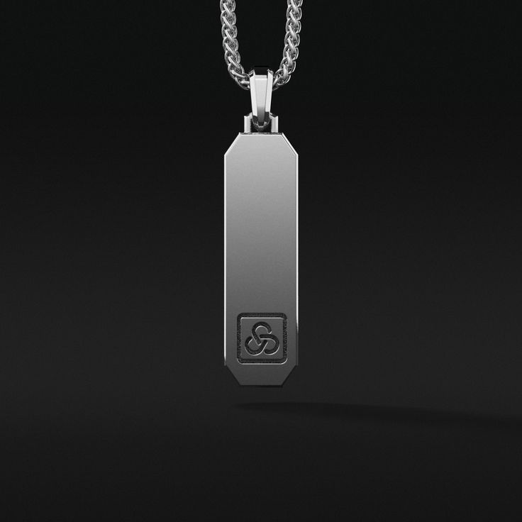 Signature Pendant Minimalist Polished Rectangular Pendant Jewelry, Formal Minimalist Jewelry With Rectangular Pendant, Minimalist Formal Jewelry With Rectangular Pendant, Minimalist Rectangular Pendant Jewelry For Formal Occasions, Elegant Stainless Steel Square Pendant Necklace, Modern Rectangular Necklace With Polished Finish, Refined Silver Necklace With Polished Finish, Minimalist Formal Jewelry With Square Pendant, Sterling Silver Jewelry With Smooth Finish For Gifts