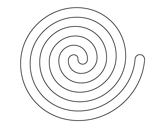 a black and white drawing of a spiral