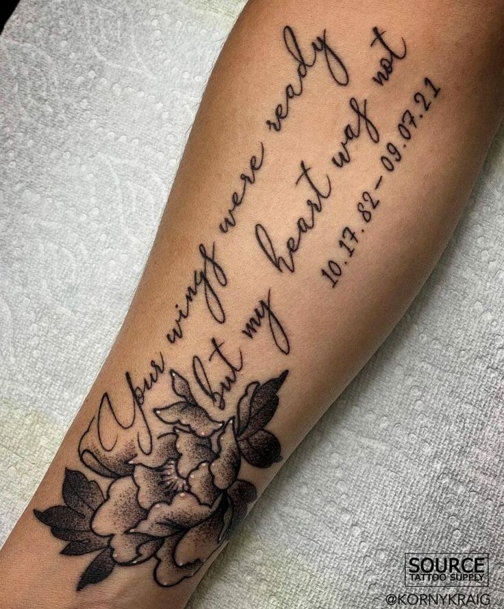 a woman's arm with flowers on it and the words, you are not afraid to