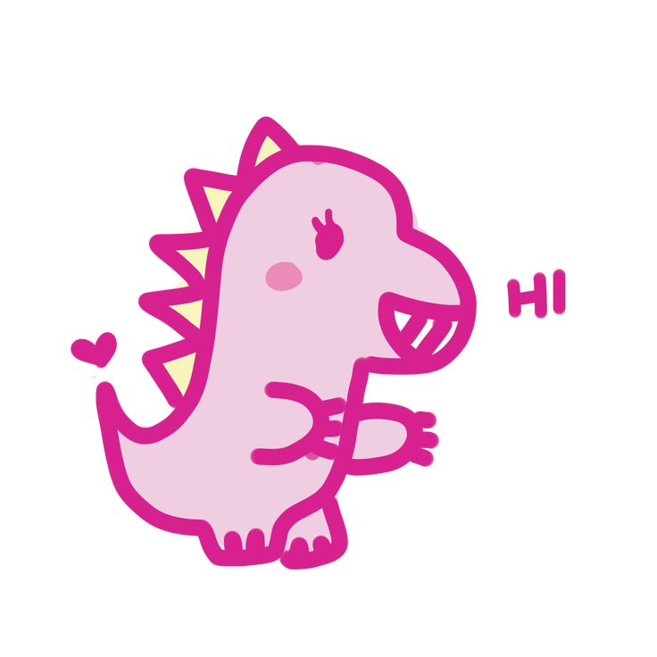 a pink dinosaur with its mouth open and tongue out