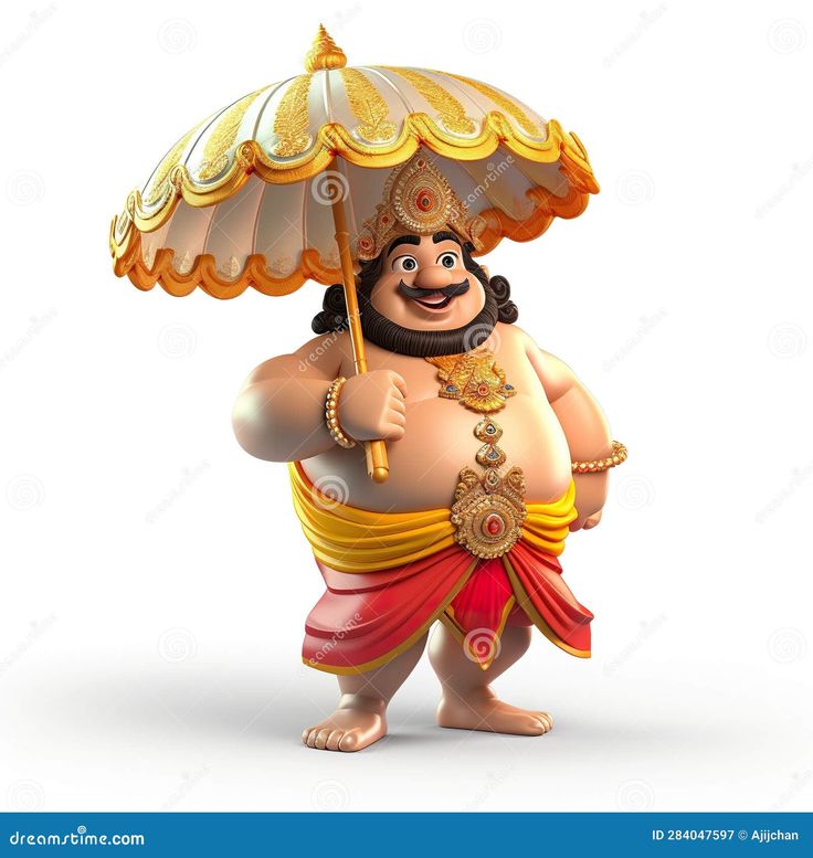 a cartoon character holding an umbrella on a white background stock photo - image 399781