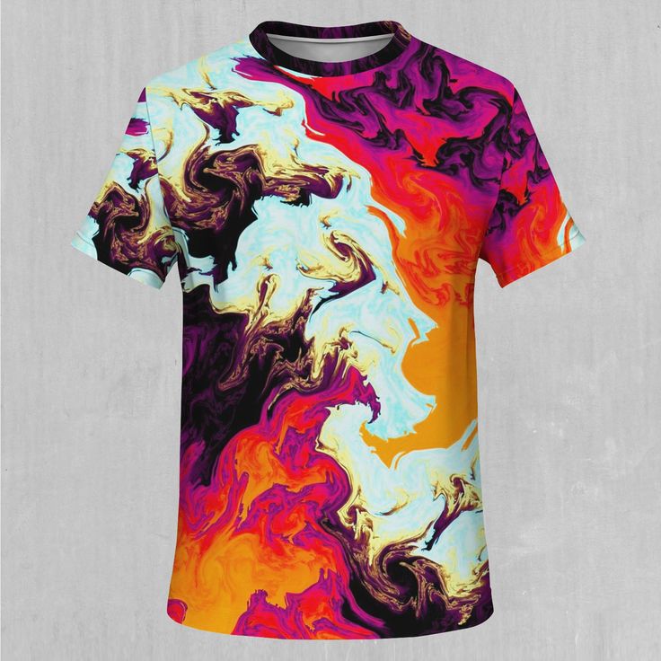 Our all over tees are printed with a high definition design onto ultra-soft fabric and then individually sewn together ensuring a comfortable fit. This item is made to order. Please allow 2-7 business days before shipment. Specifications: * 100% polyester * Crewneck * Fabric weight: 6 oz/yd² * High definition print Fitted Cotton T-shirt With All Over Print, Fitted Multicolor T-shirt With Sublimation Print, Artistic Multicolor T-shirt With Sublimation Print, Artistic Multicolor Crew Neck T-shirt, Cotton Sublimation Printed Streetwear, Casual Fitted Printed Sublimation Design, Casual Purple T-shirt With Sublimation Print, Cotton Sublimation Streetwear With Printed Design, Summer Graphic Print Short Sleeve Sublimation T-shirt