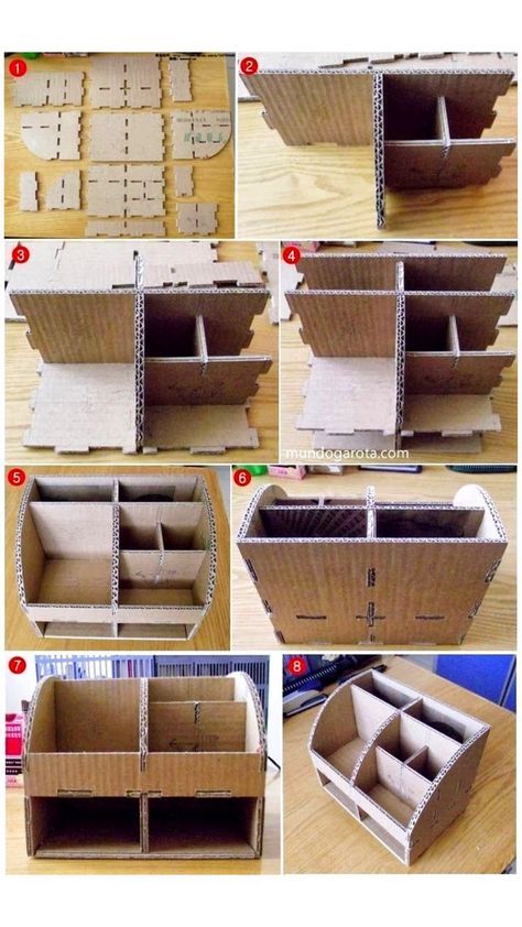 the instructions to make a cardboard box with compartments