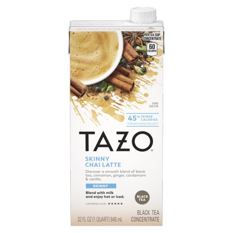 a carton of tazo drink with cinnamons