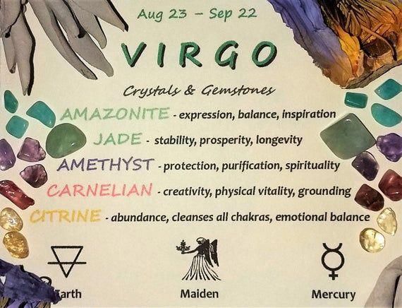 a poster with different types of crystals and their names on it's back side