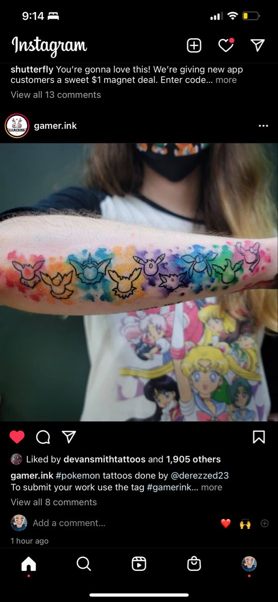 an instagram page with some tattoos on it