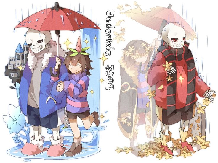 two anime characters standing in the rain with an umbrella over their heads, and one is holding