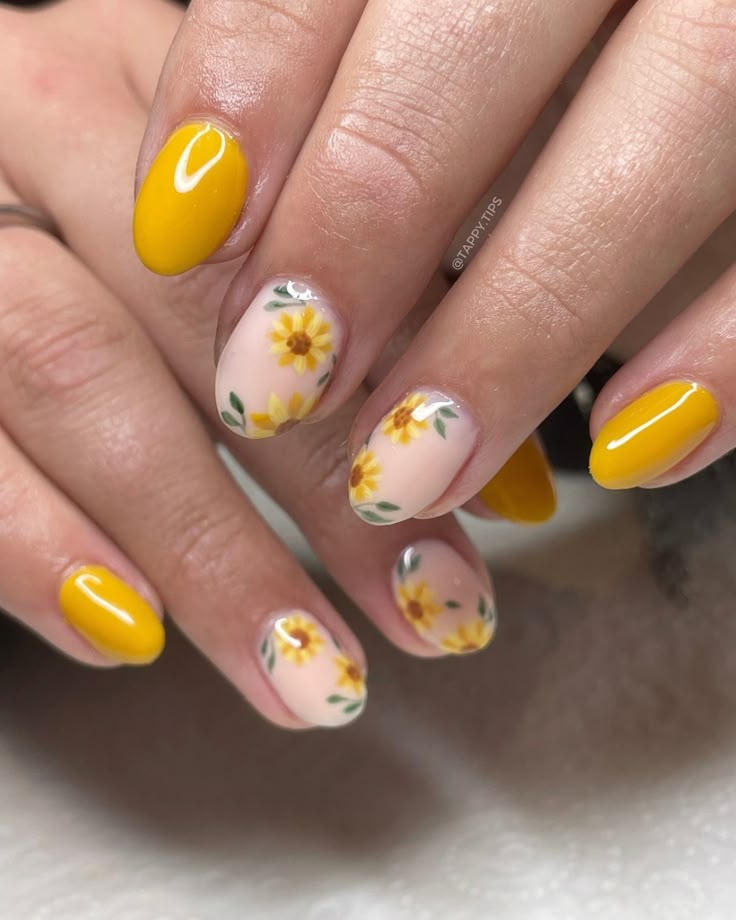 These sunflower nails are our new mascot 😍🌻 I couldn’t decide which picture was better, do you prefer 1 or 2? 🤔 Use the link in our bio to book and manage your appointments 🌻 AfterPay Available ✨ White Sunflower Nails, Sunflower Almond Nails, White Nails With Sunflower, White Nails With Sunflower Design, White Nails With Yellow Flower, Yellow Nails White Flower, Yellow Flowers Nail Art, Sunflower Nails Design, Yellow Flower Nails