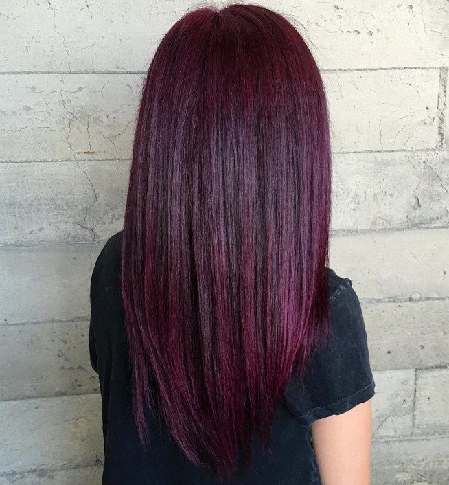 Long Straight Dark Burgundy Hair Wine Highlights On Black Hair, Plum And Black Hair, Burgundy Black Hair, Deep Burgundy Hair Color, Burgundy Hair With Highlights, Deep Burgundy Hair, Pelo Color Borgoña, Red Burgundy Hair Color, Pelo Color Vino