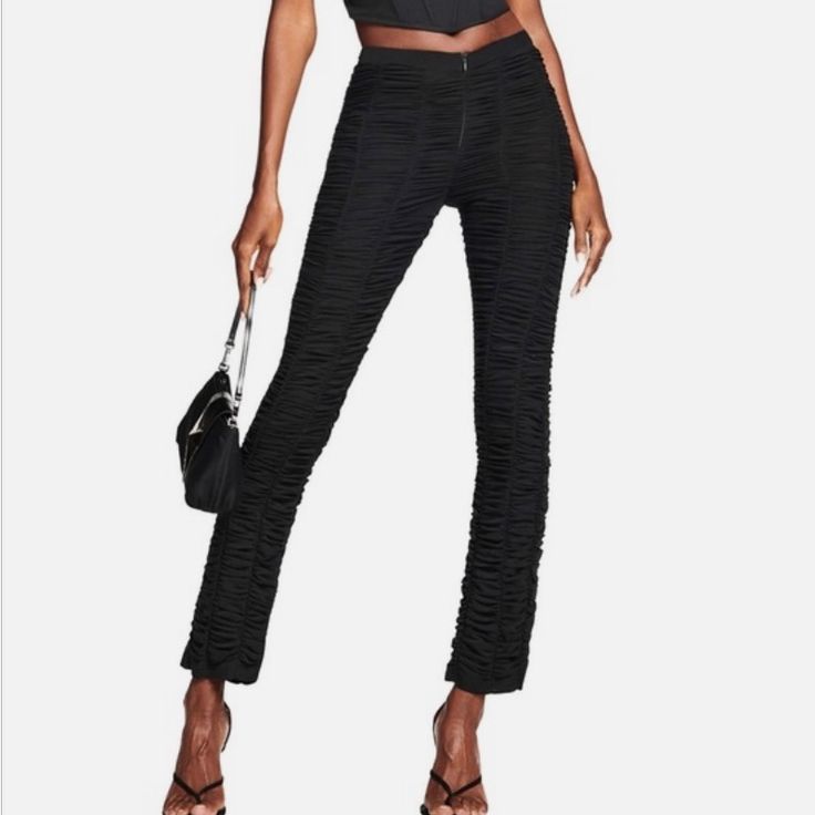 Size Xxs Iamgia Ophelia Pants Black Brand New With Tags Casual Black Pants For Club, Edgy Black Club Pants, Black High-waisted Pants For Club, Trendy Black Straight Leg Leggings, Trendy Fitted Bottoms For Evening, Chic Stretch Bottoms For Club, Fitted Black Pants For Club, Chic Fitted Pants For Clubbing, Fitted Trousers For Club