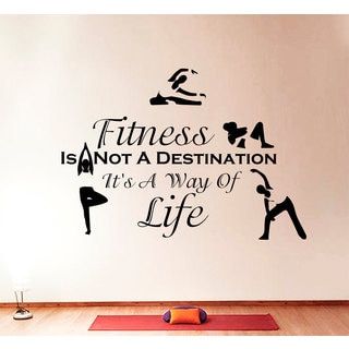 a wall decal that says fitness is not a destination it's a way of life