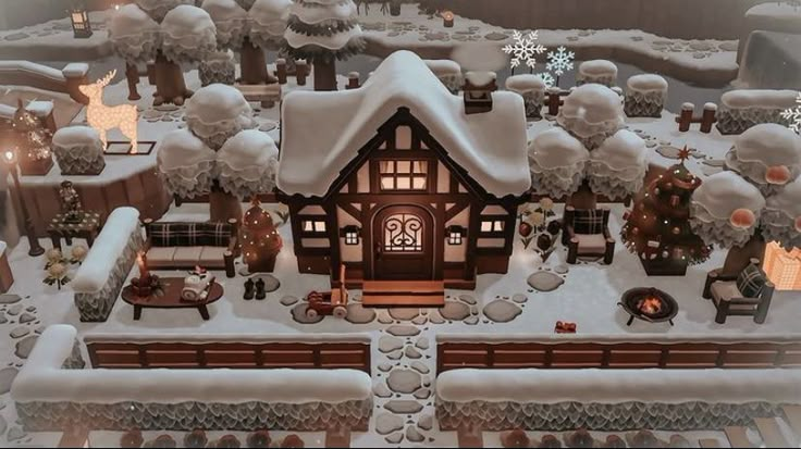 an animated christmas village is shown in this screenshot