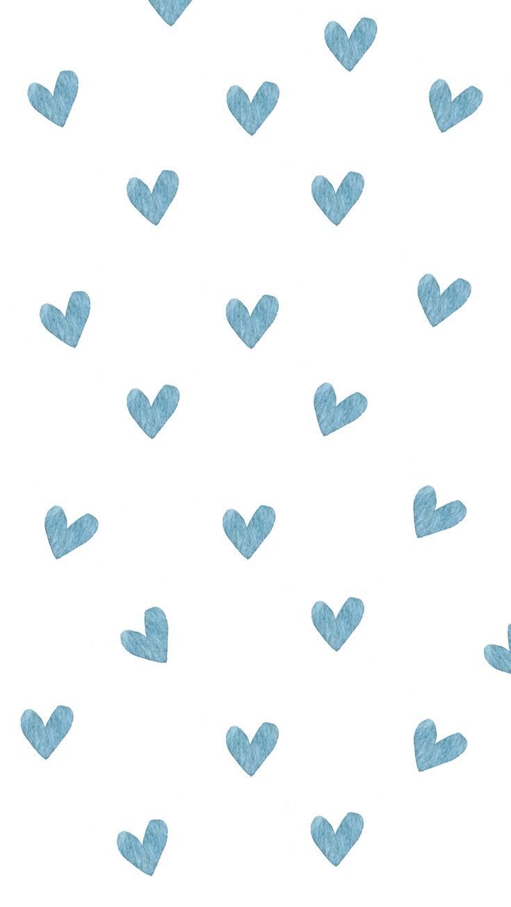 blue hearts drawn in watercolor on white paper