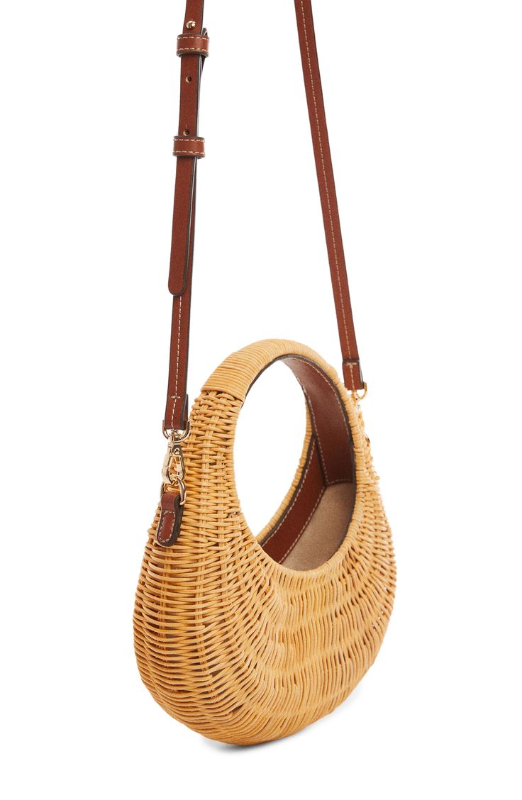 Woven rattan makes a cool statement on a geometric handbag fitted with an optional crossbody strap for hands-free wear. Open top Top carry handle; removable, adjustable crossbody strap Lined Rattan with synthetic trim Imported Bags Drawing, Rattan Bags, Brown Accessories, Rattan Bag, Straw Bags, Woven Rattan, Top Top, Pocket Book, Open Top