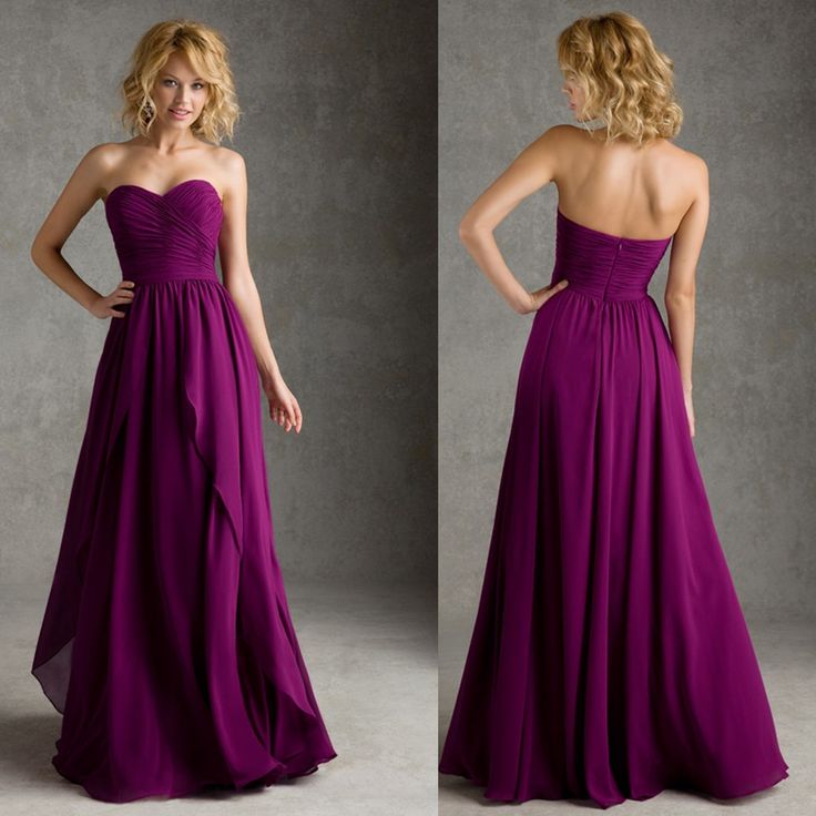 two pictures of a woman in a purple dress with her back turned to the camera