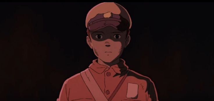 an animated image of a man wearing a red uniform and blindfolded headgear