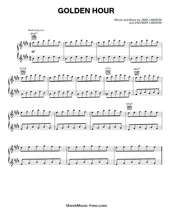 the golden hour sheet music for guitar