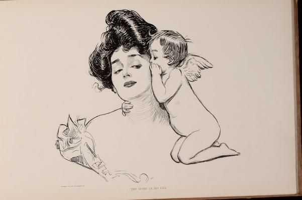 a drawing of a woman holding a child