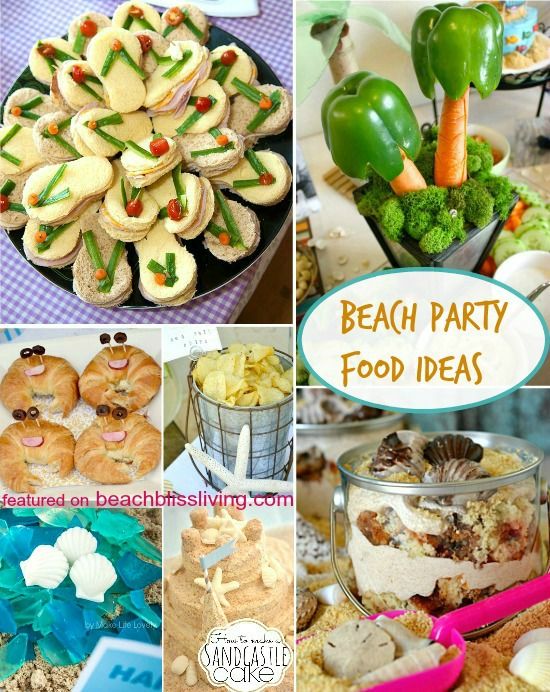 the pinterest page for beach party food