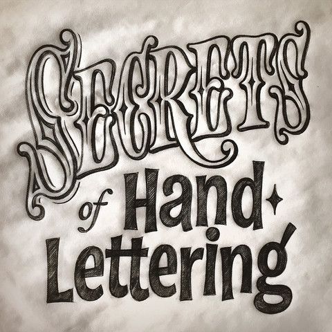 the hand lettering logo is drawn in black ink on a white paper with an inscription underneath it