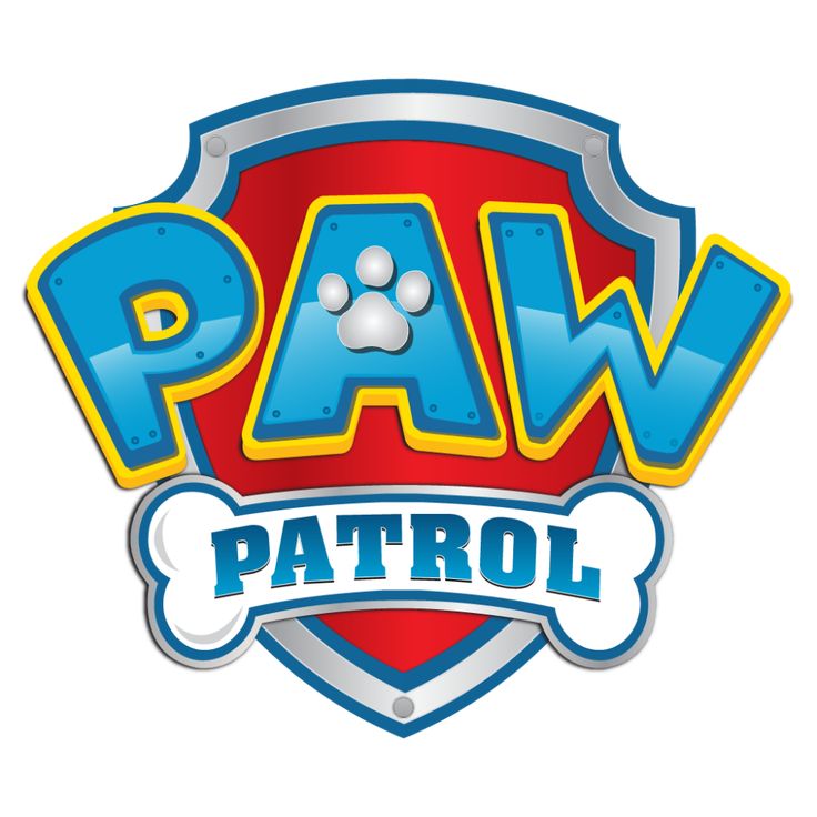 a dog logo with the words dad patrol written in blue and yellow on it's side