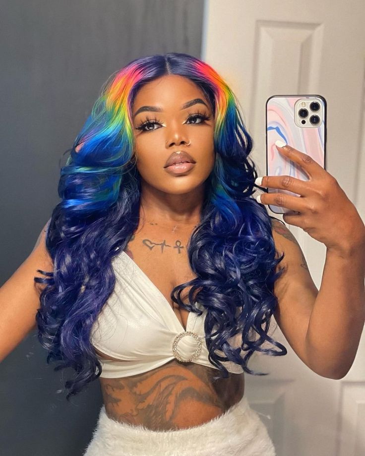 HOUSE OF HAIR LA Rainbow Hair Color, Coloured Hair, Beautiful Hair Color, Pretty Hair Color, Celebrity Hair Stylist, Dope Hairstyles, Front Lace Wigs Human Hair, Colored Hair, Hair Inspo Color