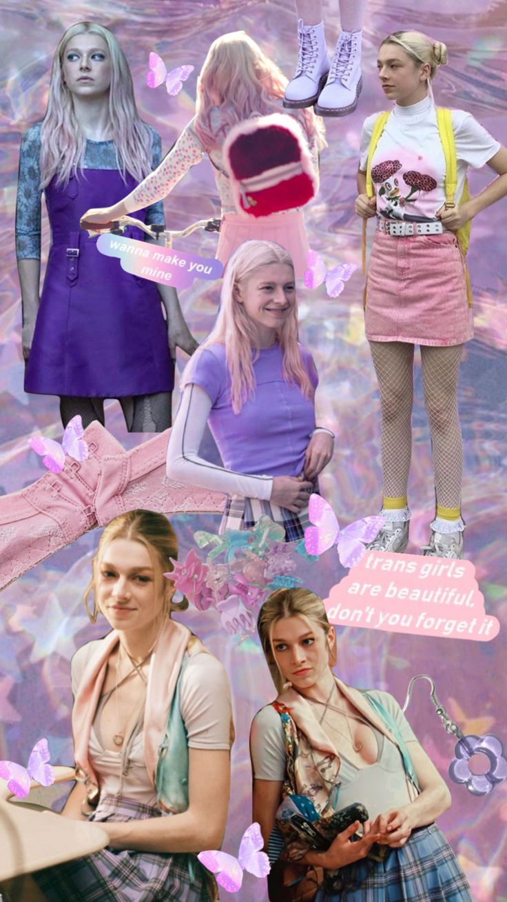 the collage shows two girls in different outfits