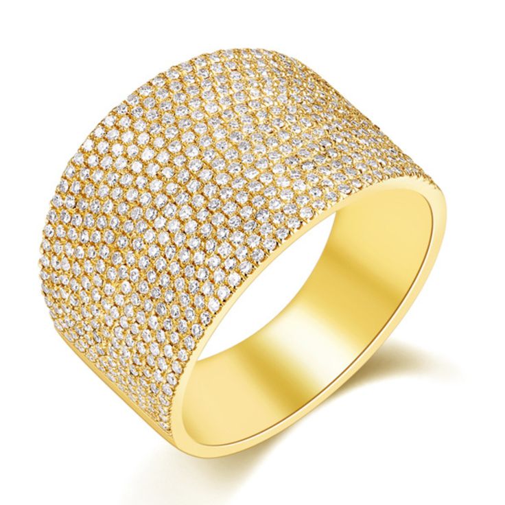 a gold ring with diamonds on it