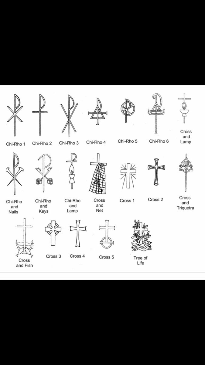 an image of various symbols that are in the style of cross and letterpresss