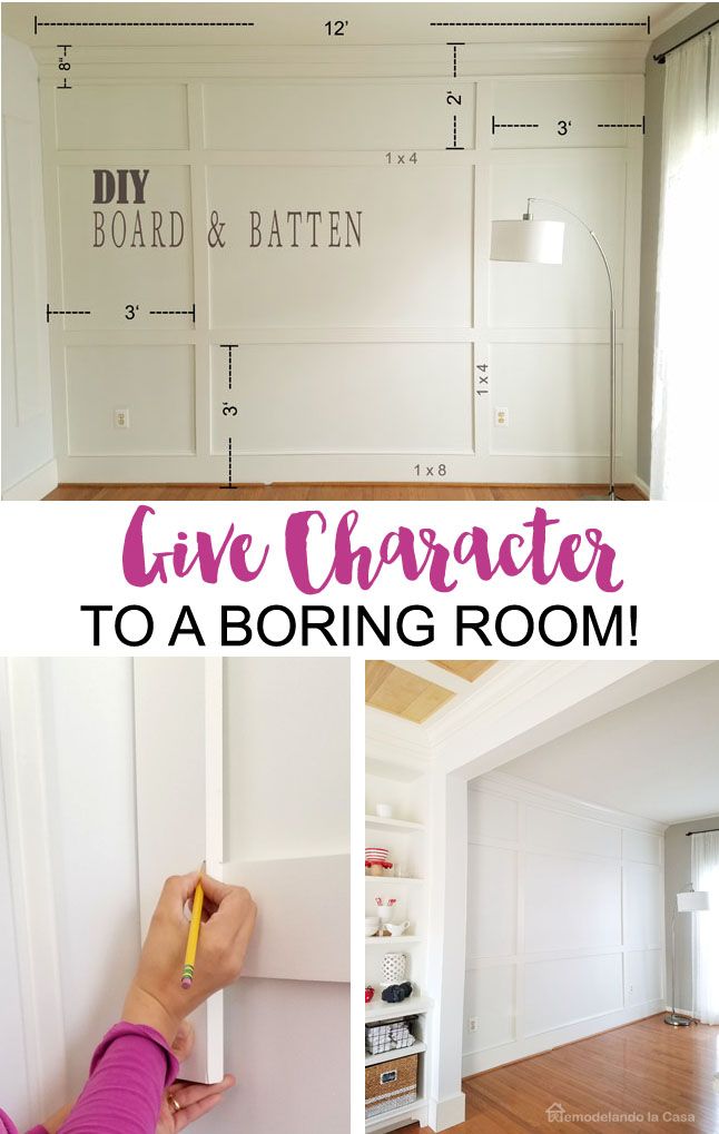 the diy board and batten give character to a boring room