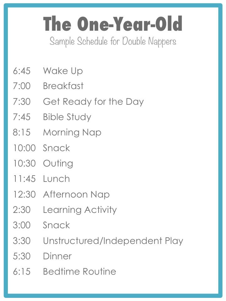 the one - year - old schedule for children