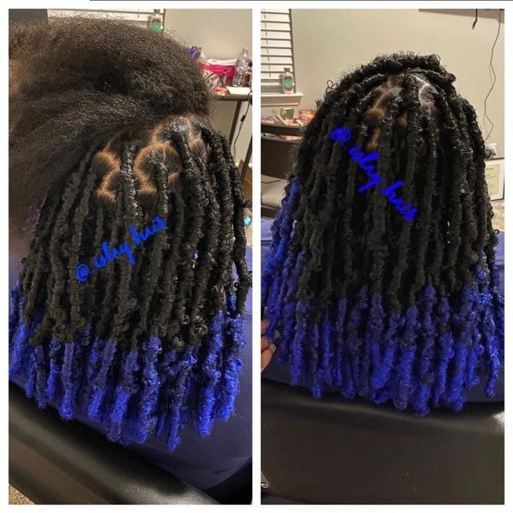 @𝐐𝐮𝐞𝐞𝐧𝐊𝐚𝐦𝐢𝐲𝐚𝐡𝐡𝐡 ♡ Blue Soft Locs, Invisible Locs, Soft Locs, Curly Crochet Hair Styles, Butterfly Locs, Big Box Braids Hairstyles, Girl Hairstyle, Faux Locs Hairstyles, Box Braids Hairstyles For Black Women