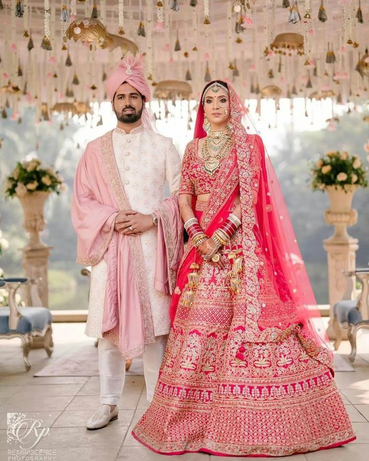 Bride And Groom Indian Wedding Outfit Pastel, Groom Indian Wedding Outfits Pink, Pink Bridal Lehenga With Groom, Groom Outfit For Engagement, Marrige Dress, Bride And Groom Wedding Outfit, Bride And Groom Indian Wedding Outfit, Groom Indian Wedding Outfits, Boys Dressing