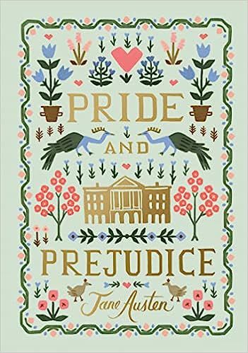 the cover to pride and prejudicce by jane auden, illustrated by mark mclay