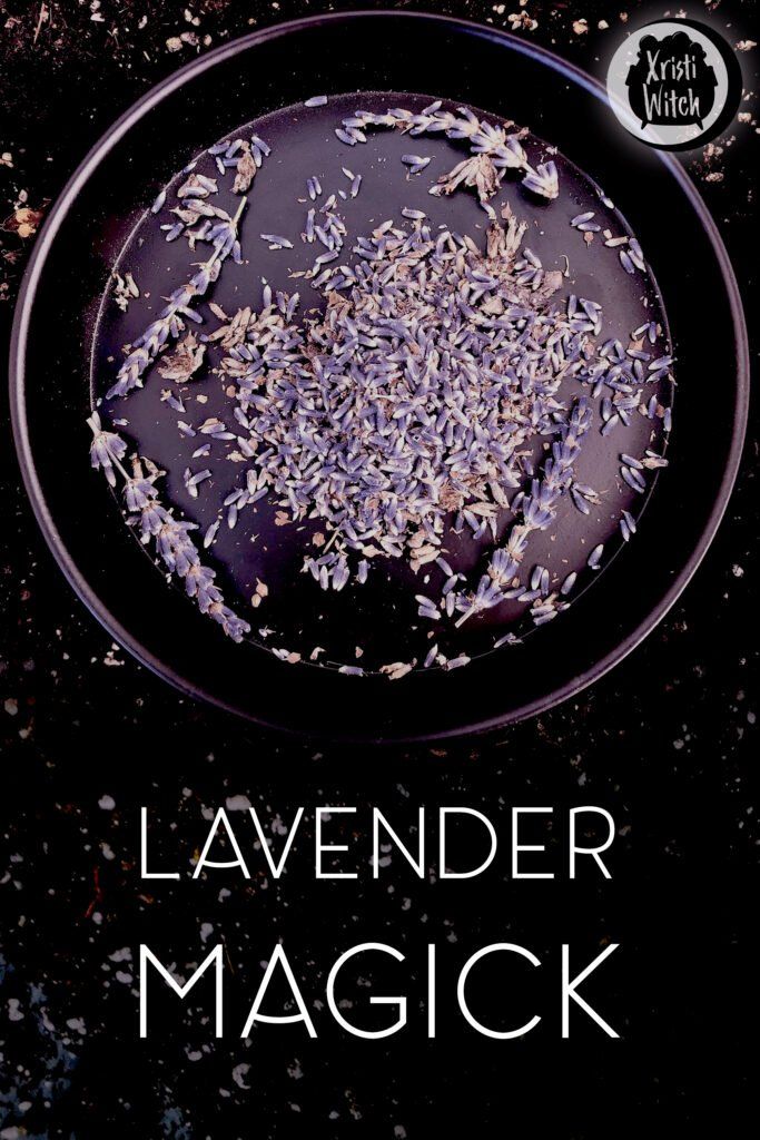 the cover of lavender magick, with an image of purple flowers in a black plate