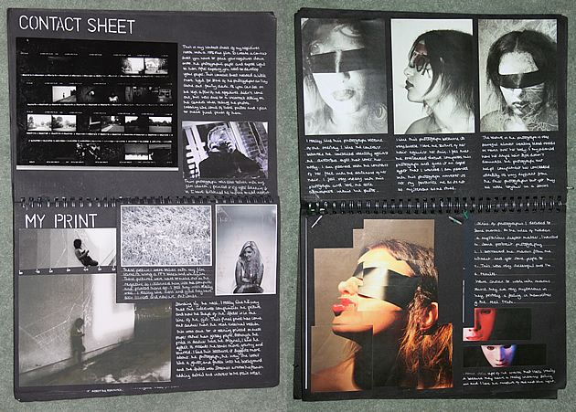 an article in a magazine with images of women and men wearing blindfolds on their faces