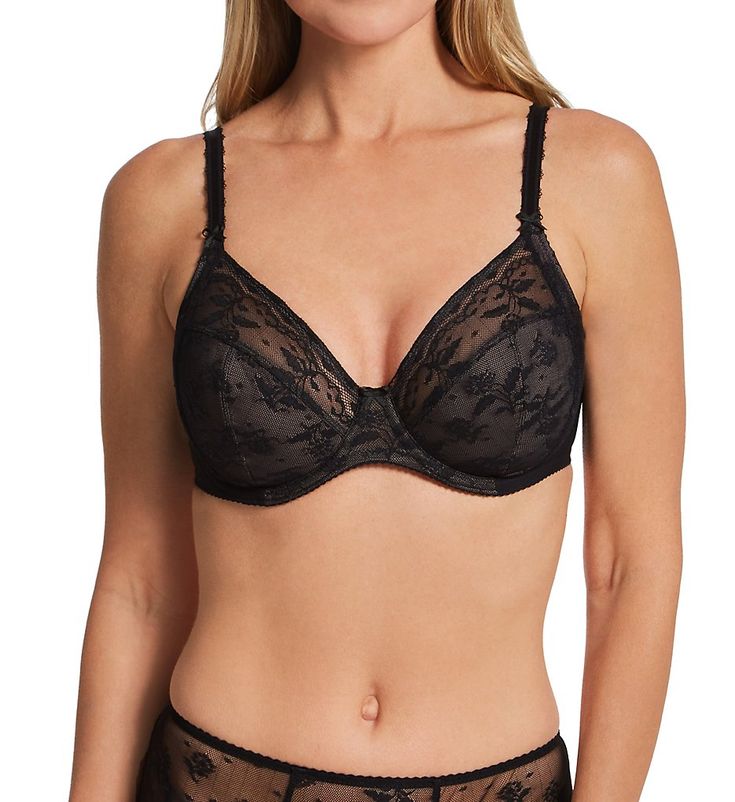 Underwire bra has an exquisite lace overlay on seamed cups with microfiber lining for comfort and modesty. Picot trim and delicate bow accents give this bra a refined look. Seamed underwire cups have microfiber knit lining at bottom and no lining at top for a sheer look. Lace overlay on cups has knitted floral pattern Angled and vertical seams shape and support your bust. Integrated support sling gently projects breast forward into cup for extra lift. Arched center panel. Elastic band below inne Women Lifting, Eileen West, Small Bows, Scalloped Edges, Metal Hooks, Bra Cups, Lace Overlay, Underwire Bra, Scalloped Edge