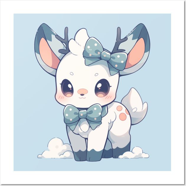 a cute little deer with big ears and bows