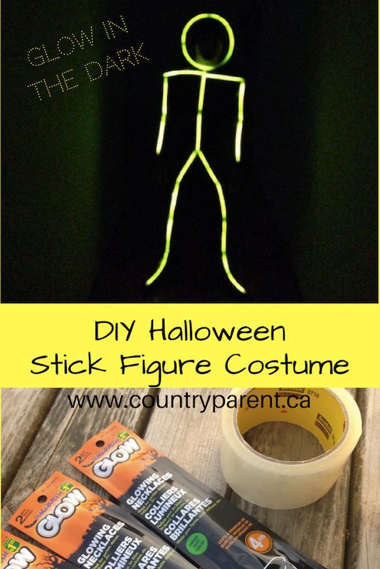 glow in the dark diy halloween stick figure costume for kids and adults to make