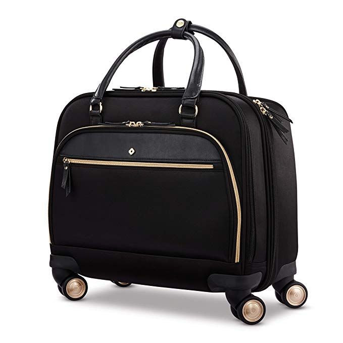 180.00 AmazonSmile | Samsonite Women's Business Mobile Solution Collection (Black, Spinner Mobile Office) | Carry-Ons Vinyl Trim, Mobile Office, Spinner Suitcase, Office Bag, Travel Items, Carry On Luggage, One Bag, Laptop Pocket, Accessories Storage