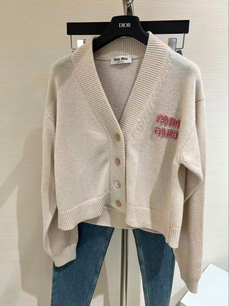 Miu Miu Cardigan, Dream List, Miu Miu, Cardigans, Stuff To Buy, Ootd, Outfit Ideas, Closet, Quick Saves