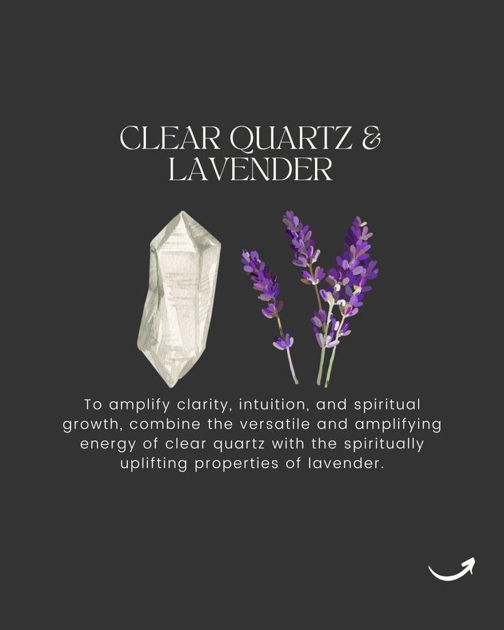 an advertisement for clear quartz and lavender