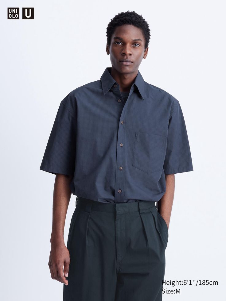 Checked Half-Sleeve Overshirt | UNIQLO US Styling Ideas, Uniqlo, Half Sleeves