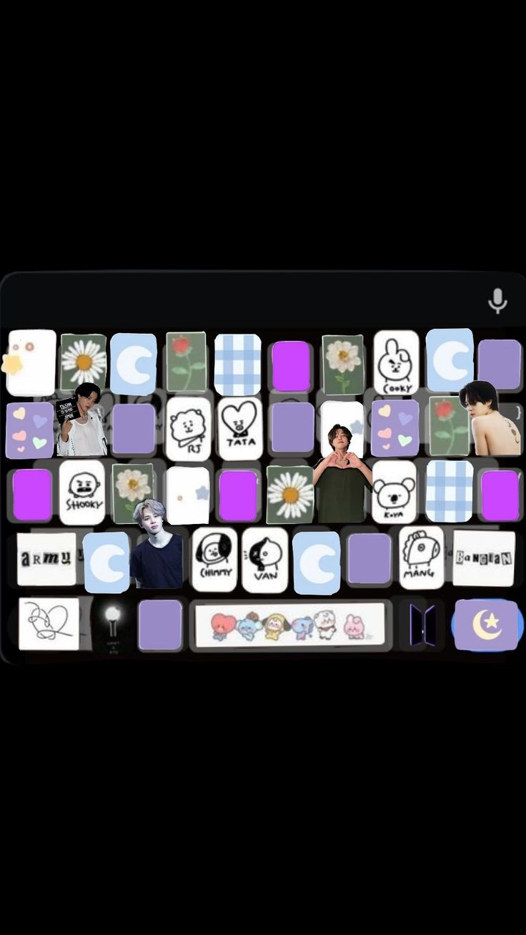 the keyboard is made up of many different pictures