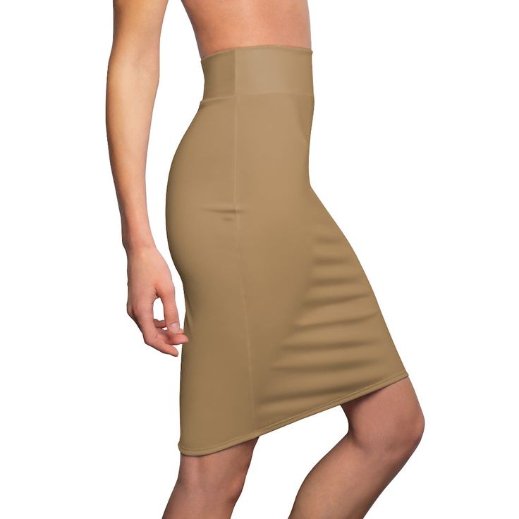 Women's Pencil Skirt. This pencil skirt is made of 88% polyester and 12% spandex. This blend gives the garment a four-way stretch which allows the fabric to stretch both width- and length-wise. The garment has a slight tapering along the outer thigh. Pair this skirt with your favorite accessories for a look that is both stylish and trendy. Look good and feel great. This skirt is a perfect addition to any wardrobe collection or to give as a gift. .: Material: 88% polyester, 12% spandex.: Elastic Fitted Smoothing Bottoms For Spring, Versatile Shaping Shapewear, Versatile Fitted Summer Skirt, Versatile Fitted Shapewear, Versatile Fitted Shapewear With Smoothing Details, Versatile Fitted Smoothing Shapewear, Fitted Midi Pencil Skirt For Summer, Fitted Beige Bottoms With Lined Skirt, Fitted Pencil Skirt For Summer