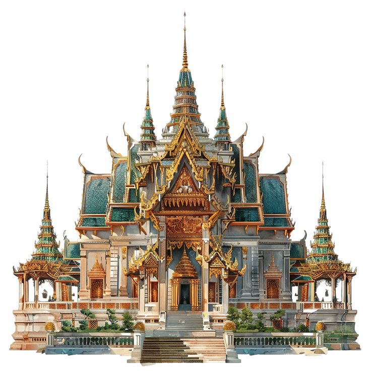 an elaborately designed building with many spires