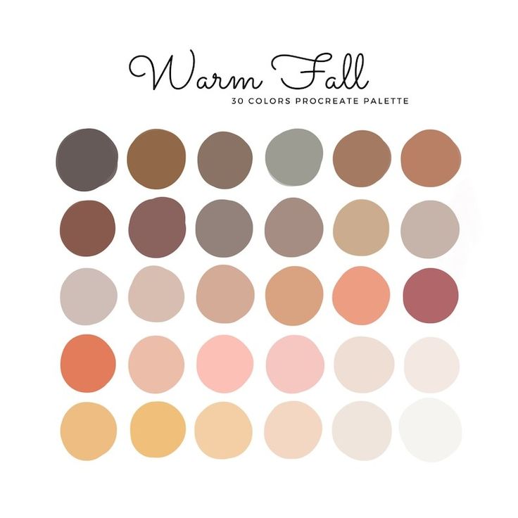 the warm fall color palette is shown in shades of brown, beige and pinks