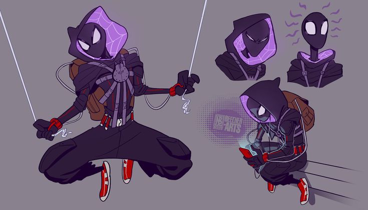 some character designs for spider man