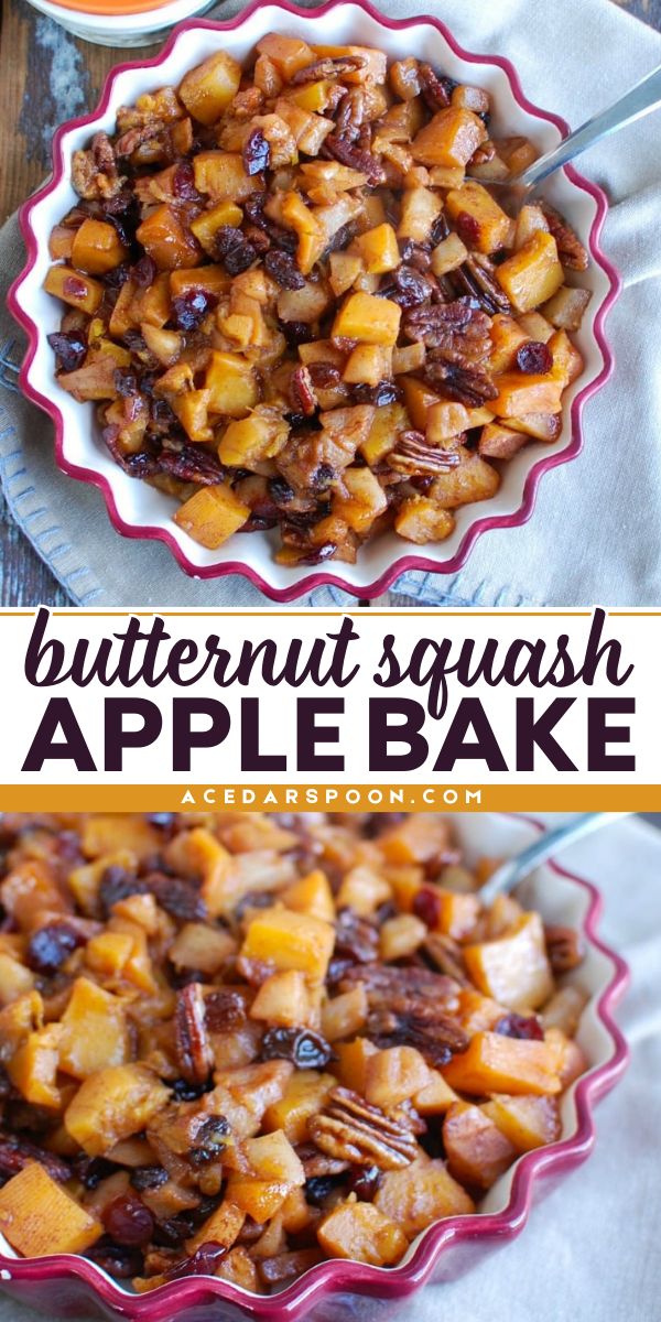 End your Thanksgiving feast with a twist! This Butternut Squash Apple Bake recipe is a perfect blend of sweet and savory, making it a standout among simple Thanksgiving desserts! Save this food fall recipe and enjoy a comforting meal later! Easy Stuffed Butternut Squash Recipes, Thanksgiving Recipes Fruit, Apple And Butternut Squash Recipes, Apple Recipes Savory Fall, Butternut Squash Recipe Thanksgiving, Butternut Squash Recipes Healthy Easy, Butternut Squash Custard Recipe, Savory Baked Apples, Fall Thanksgiving Recipes