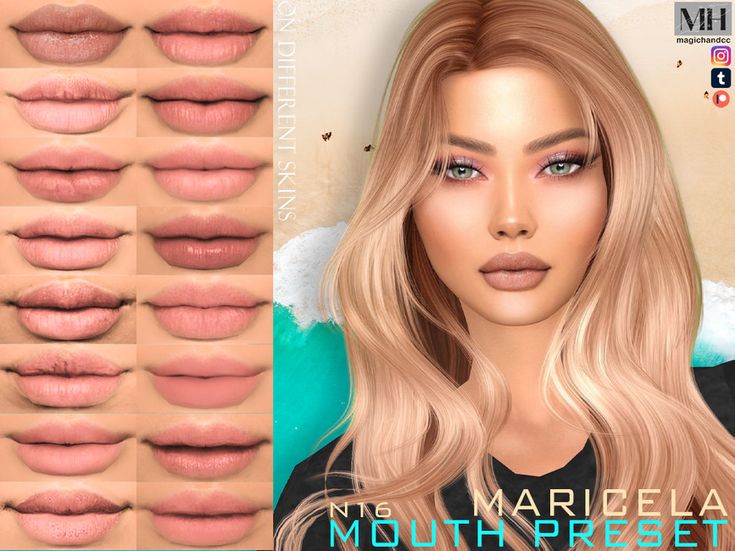 multiple images of the same lip color for different skin tones